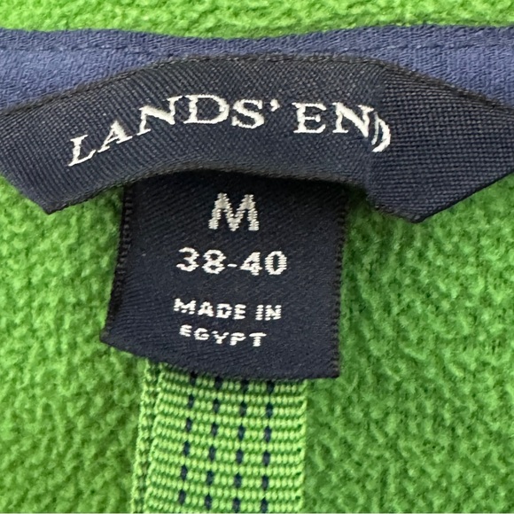 Lands’ End Green Polartec Fleece Quarter Zip Pullover M - Picture 5 of 6